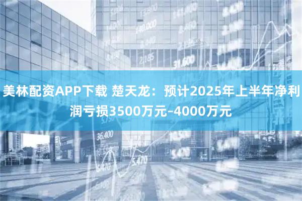 美林配资APP下载 楚天龙：预计2025年上半年净利润亏损3500万元–4000万元